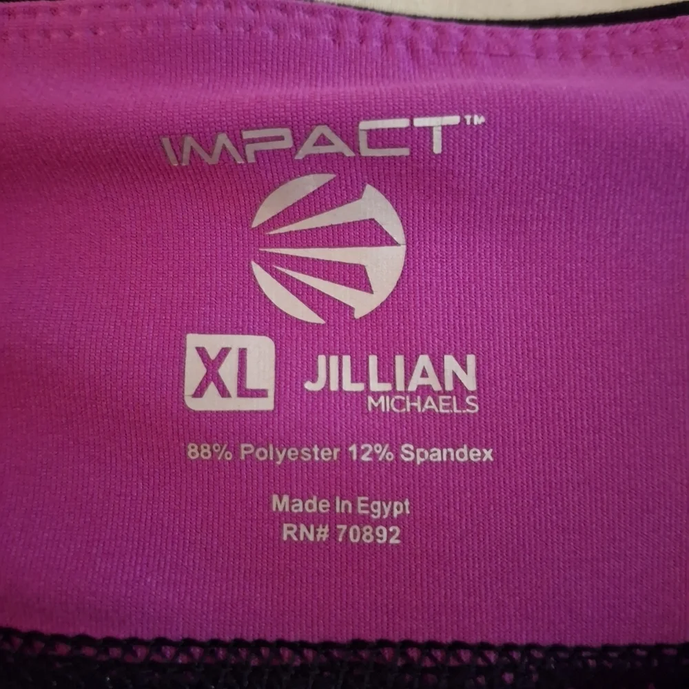 Impact By Jillian Michaels Women's Purple And Black Cropped Leggings